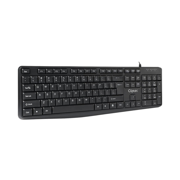 Cliptec RZK251 Primo USB Standard Keyboard (104 Keys) - Black