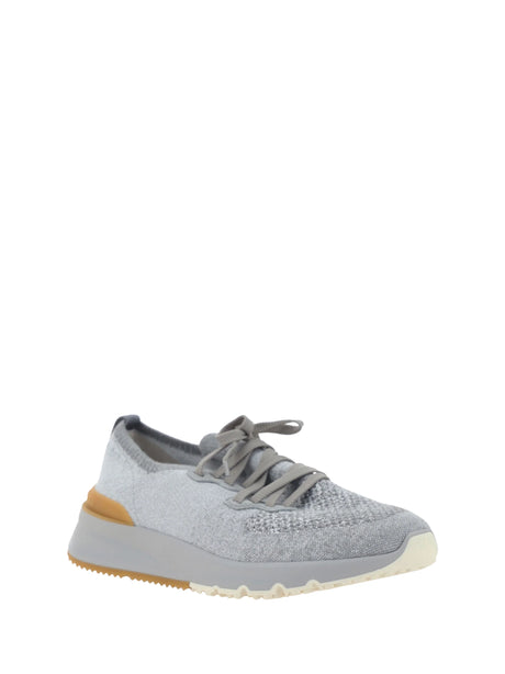 Brunello Cucinelli Cotton Sneakers - Coke+Atene+Lapis+Grigio Ch/Panama/Ambra