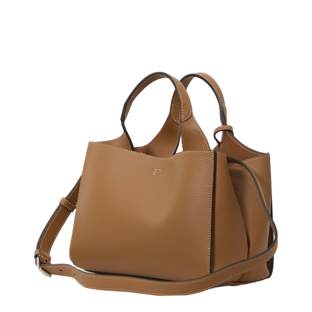 Mini Leather Bag Calfskin Handbag - Brown