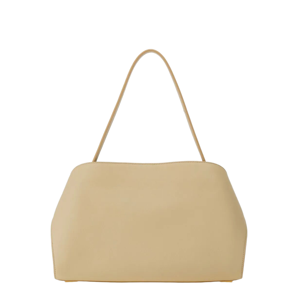 Hug Soft Medium Calf Leather Shoulder Bag - Stoneburnt
