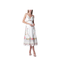 Ivory Midi Dress With Floral Embroidery