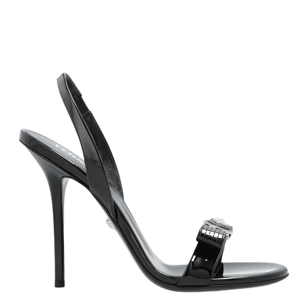 Black Sandals With Medusa Bow