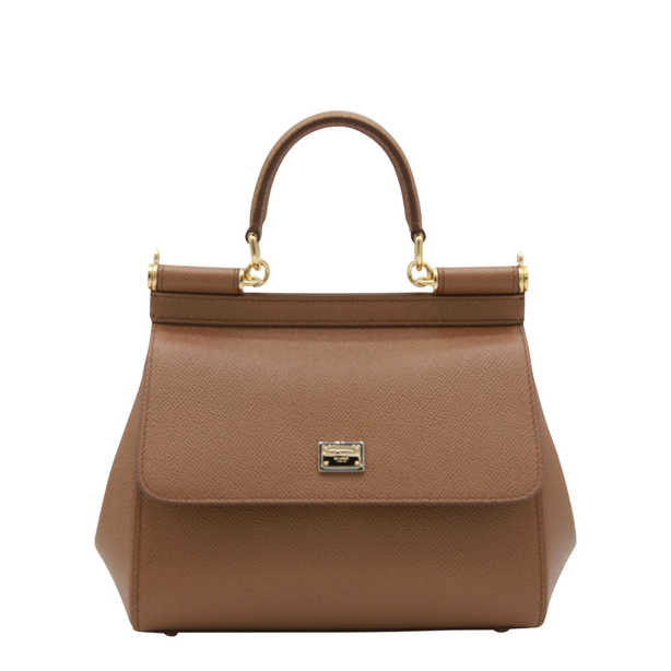 Sicily Small Calfskin Handbag - Brown