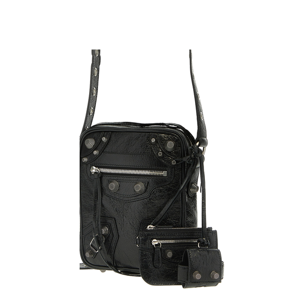 Le Cagole Arena Lambskin Crossbody - Black