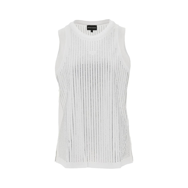 EMPORIO ARMANI Strass-embellished jersey top