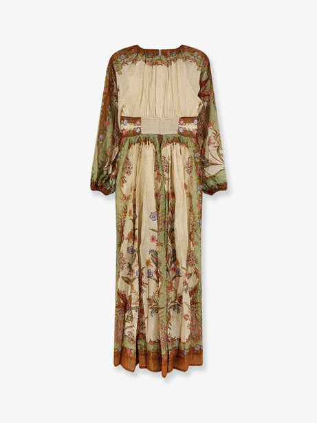 Zimmermann Indra cotton and silk dress - Cream Khaki Floral