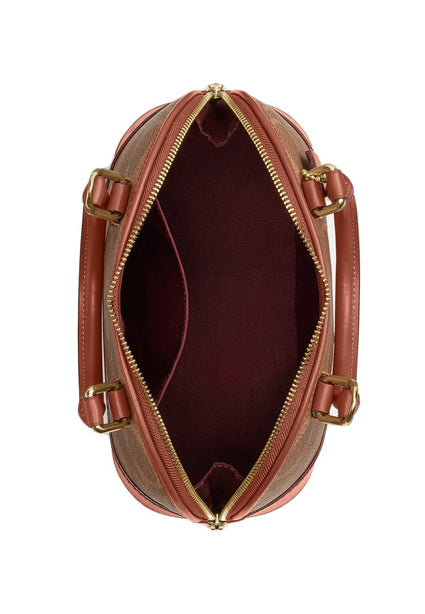 Coach Coach Sabrina Satchel Bag In Signature Canvas - Tan/Caramel