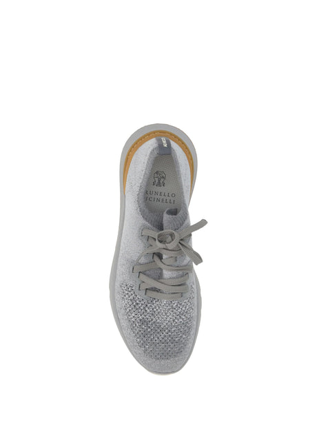 Brunello Cucinelli Cotton Sneakers - Coke+Atene+Lapis+Grigio Ch/Panama/Ambra