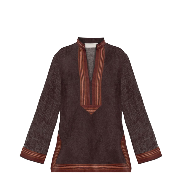 Brown Linen Blouse