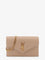 Saint Laurent Leather shoulder bag with metal Cassandre logo - Darkbeige