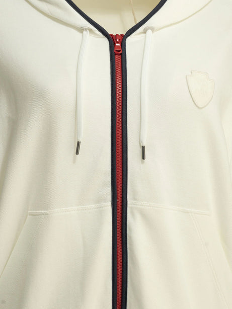 Brunello Cucinelli Zip-up Sweatshirt with Logo - White