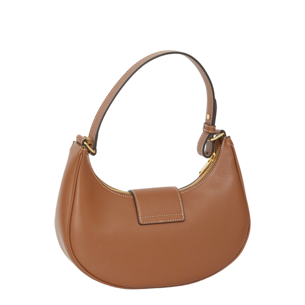 Ava Triomphe Medium Calfskin Shoulder Bag - Tan