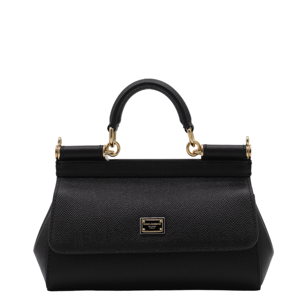 Sicily Small Calf Leather Top-Handle Bag - Nero