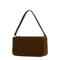 Half Horsebit Large Suede Shoulder Bag - Brown