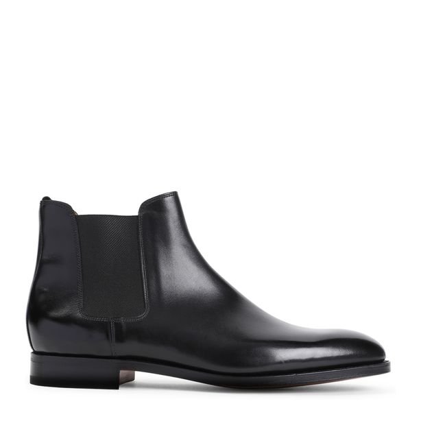Black Calf Leather Lawry Boots