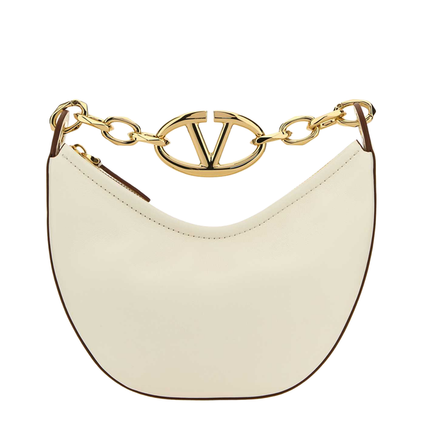 VLogo Moon Mini Calfskin Hobo - Ivory