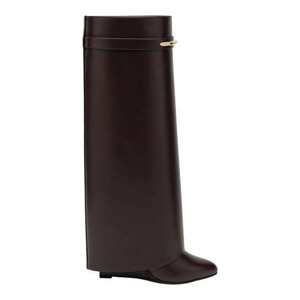 Shark Pinch Leather Boots In Ebony Brown