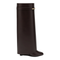 Shark Pinch Leather Boots In Ebony Brown