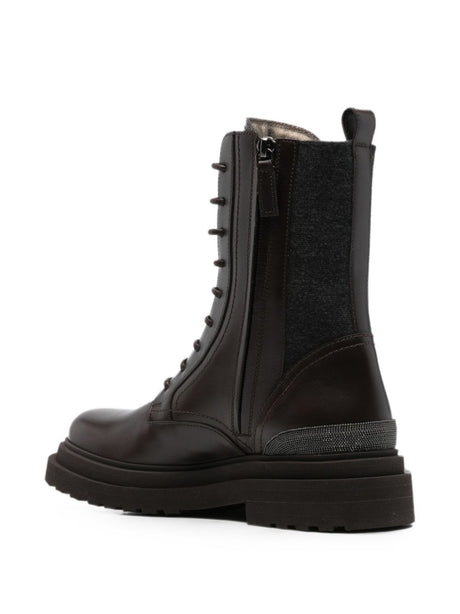 Brunello Cucinelli Brown Leather Boots
