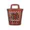 Medium Bull & Calf Leather Bucket Bag - Light Brown