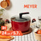 [Meyer] Ih Nonstick 24Cm/5.7L Stockpot With Glass Lid - Forge Red