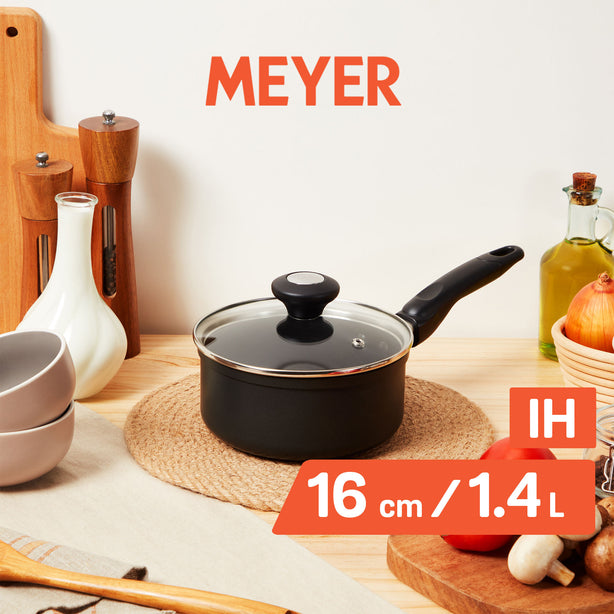 [Meyer] Ih Nonstick 16Cm Saucepan With Glass Lid - Cook'N Look