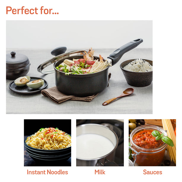 [Meyer] Ih Nonstick 16Cm Saucepan With Glass Lid - Cook'N Look