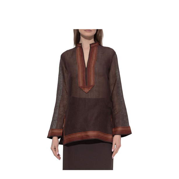 Brown Linen Blouse