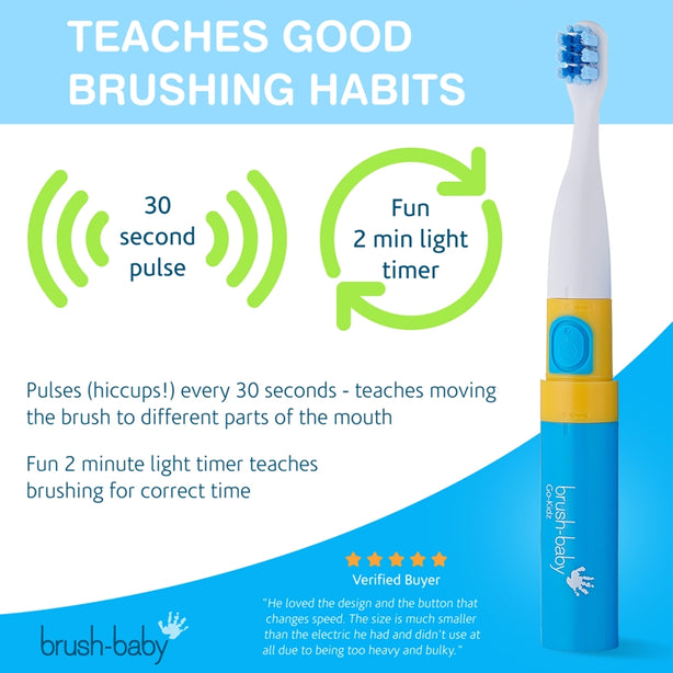 Brush-baby Go Kidz - Electric Travel Toothbrush (Blue)