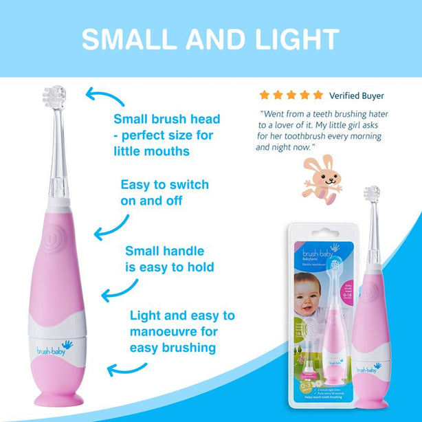 Brush-baby Baby Sonic Electric Toothbrush 0-3 yrs (Pink)