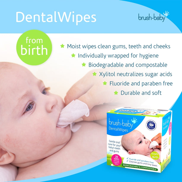 Brush-baby Dental Wipes Biodegradable & Compostable-28 pcs