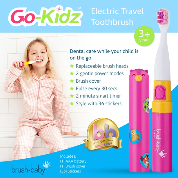Brush-baby Go Kidz - Electric Travel Toothbrush (Pink)