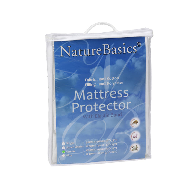 Nature Basics Anti-Dustmite 100%Cotton Mattress Protector (Elastic Band)