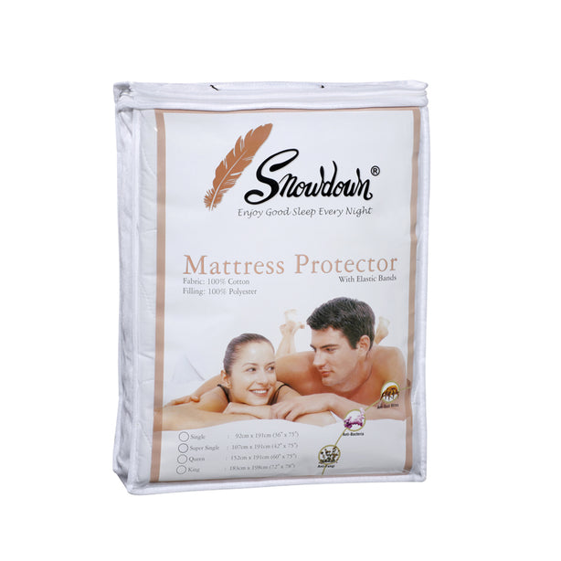 Snowdown Anti-Dustmite 100%Cotton Mattress Protector (Elastic Band)
