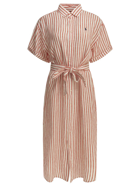 Polo Ralph Lauren Long shirt dress with logo - Red