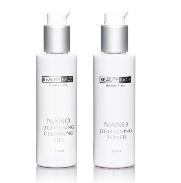 Beauty Face Nano Lightening Cleansing Gel 140ml and Nano Lightening Relax Toner 150ml Skincare Set