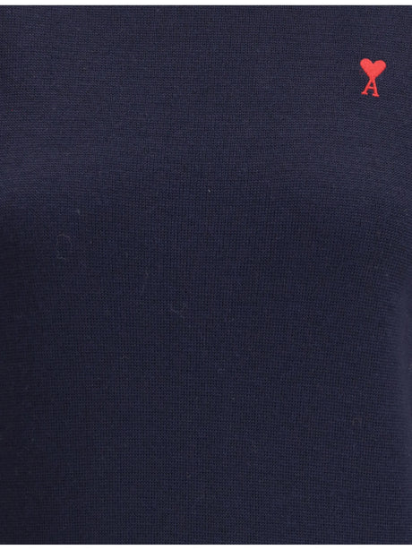 Ami Paris Ami De Coeur turtleneck Sweater - Marine/Rouge