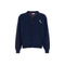 Navy Blue Wool Blend Cardigan
