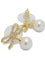 Self-Portrait Earrings with pearl and crystals - Gold