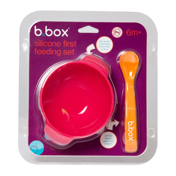 B.box Silicone First Feeding Set (Strawberry Shake)