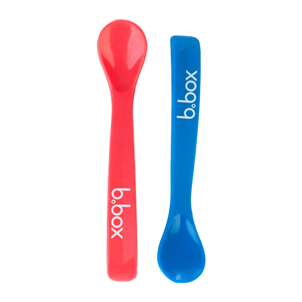 B.box Flexible Silicone Spoons (2pk) (Red/Blue)