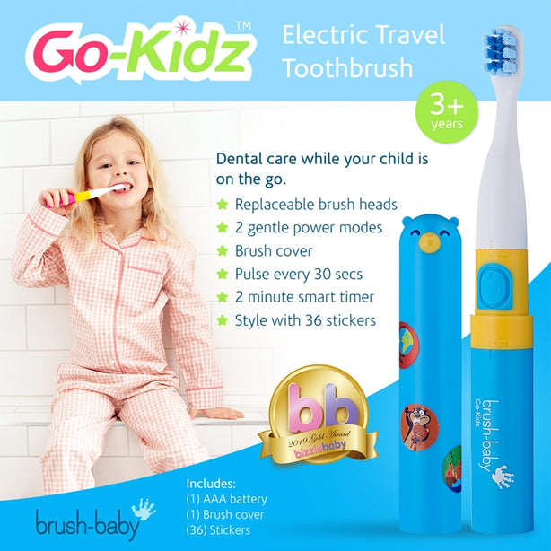 Brush-baby Go Kidz - Electric Travel Toothbrush (Blue)