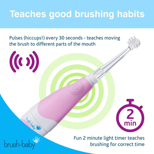 Brush-baby Baby Sonic Electric Toothbrush 0-3 yrs (Pink)