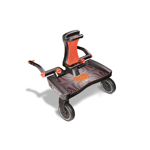 Lascal Buggy Board Maxi - Black + Buggy Board Saddle - Red