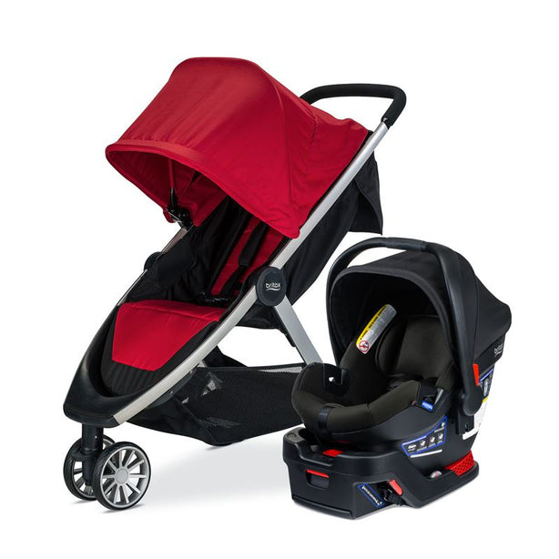 Britax B-Lively Stroller (Cardinal/Red) + B-Safe Gen2 Infant Car Seat (Eclipse Black) Travel System