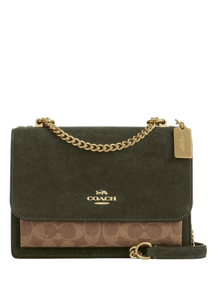 Coach Klare Crossbody Bag In Signature Canvas - Army Green/Tan