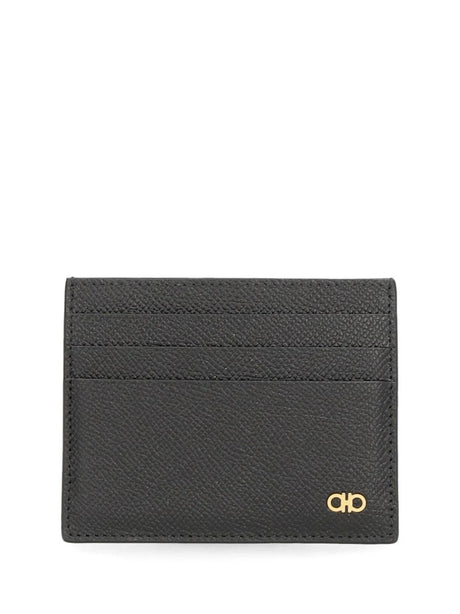 Ferragamo Gancini Credit Card Holder - Black