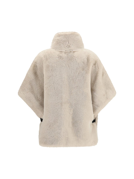 Pinko Faux fur Jacket with buckle - Beige-Giorno Piovoso