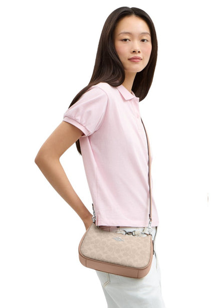 Coach Teri Shoulder Bag In Signature Canvas - Sand/Taupe