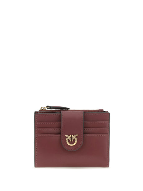 Pinko Wallet with logo - Ribes Intenso-Antique Gold
